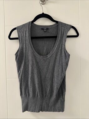 Marc Jacobs Charcoal Diamond-Pattern Knit Tank/knit vest (107)